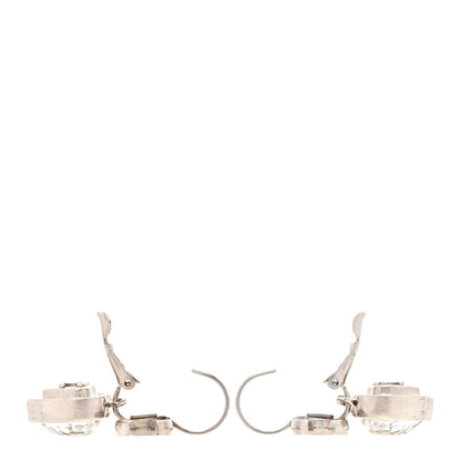 Chanel Crystal Heart CC Drop Earrings Silver 3 of 5