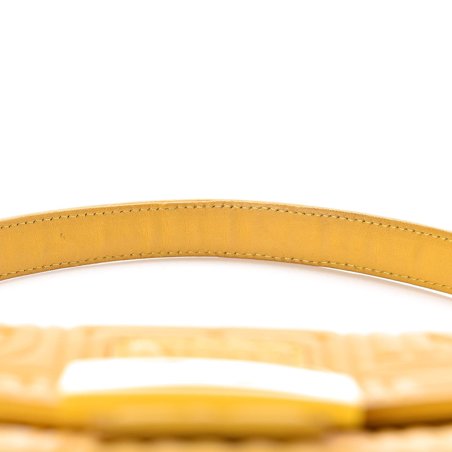 Nappa Logo Embossed Baguette Lemon Giallo