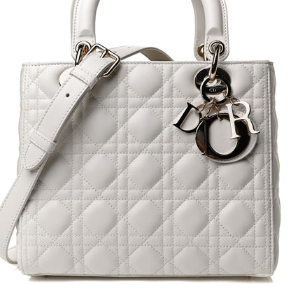 Christian Dior Lambskin Cannage Medium Lady Dior White 11 of 12