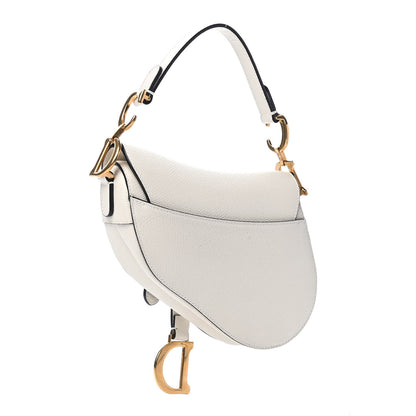 Christian Dior Grained Calfskin Mini Saddle Bag White 2 of 4