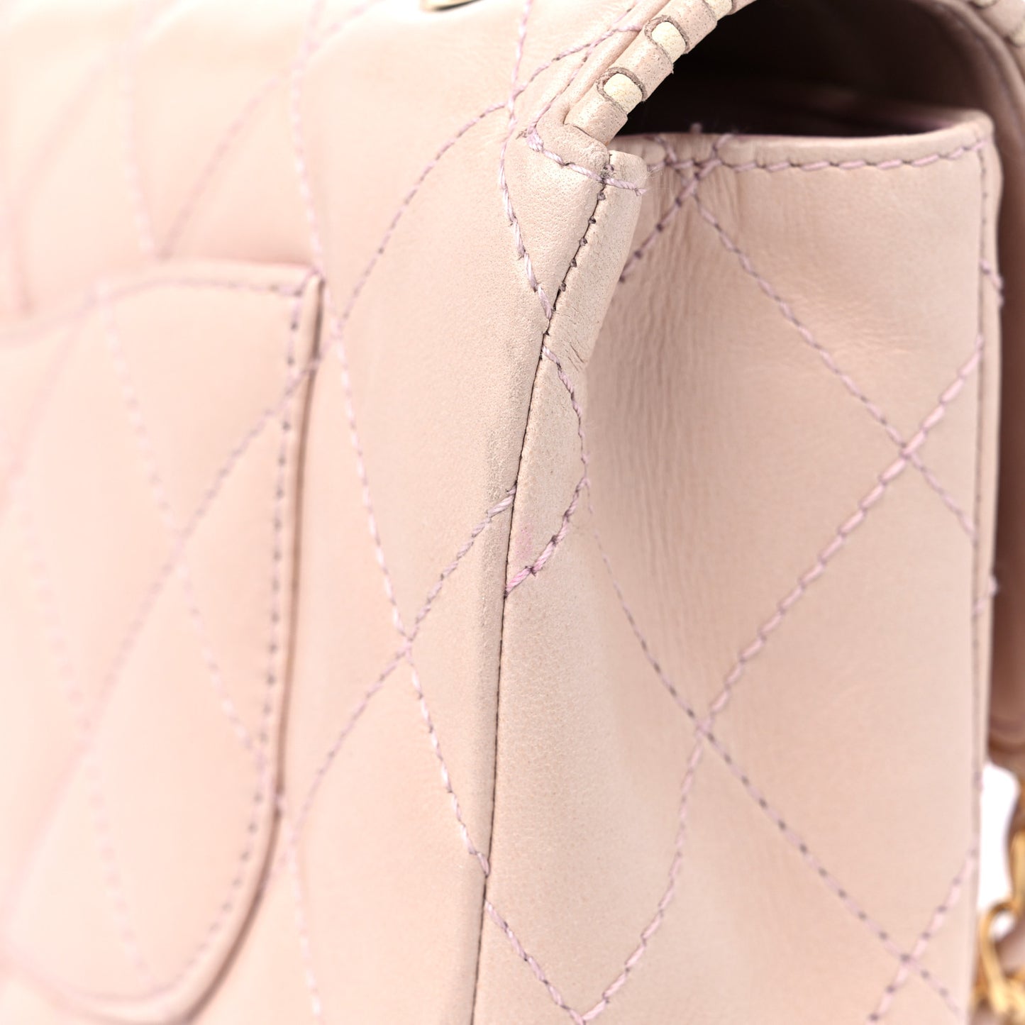 Lambskin Quilted Medium Single Flap Light Pink