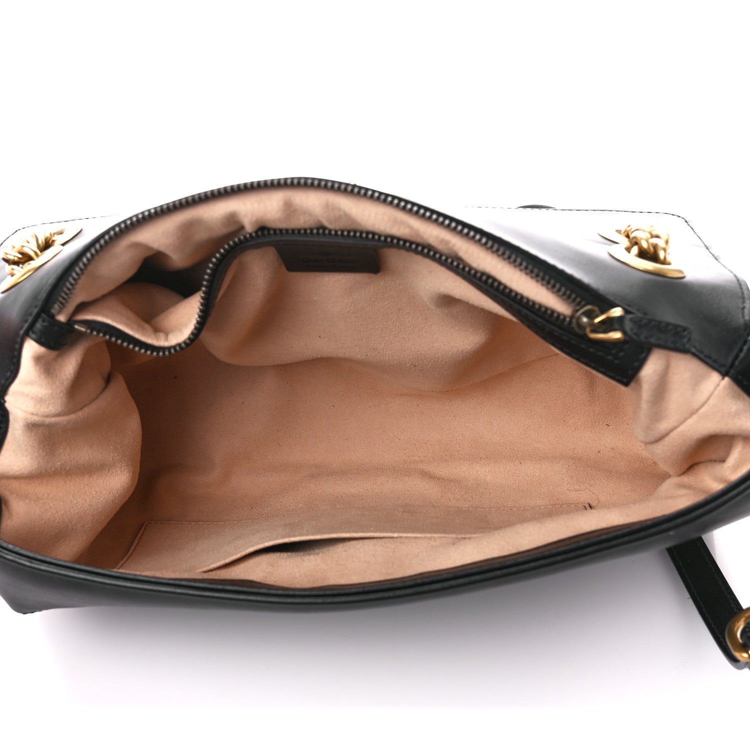 Gucci Calfskin Matelasse Medium GG Marmont Shoulder Bag Black 5 of 11
