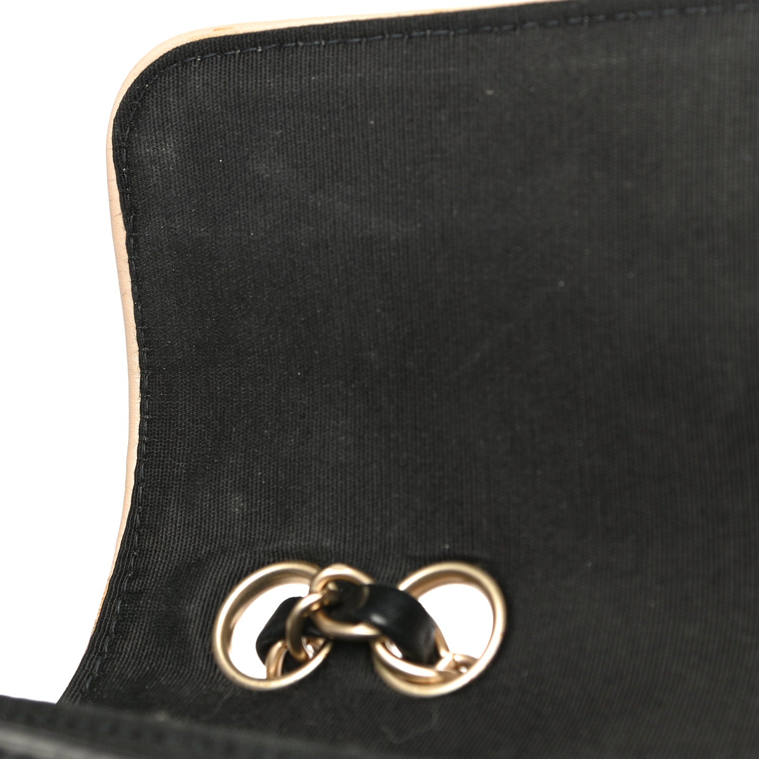 Chanel Lambskin Quilted Single Flap Bag Black Beige 12 of 25