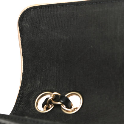 Chanel Lambskin Quilted Single Flap Bag Black Beige 12 of 25