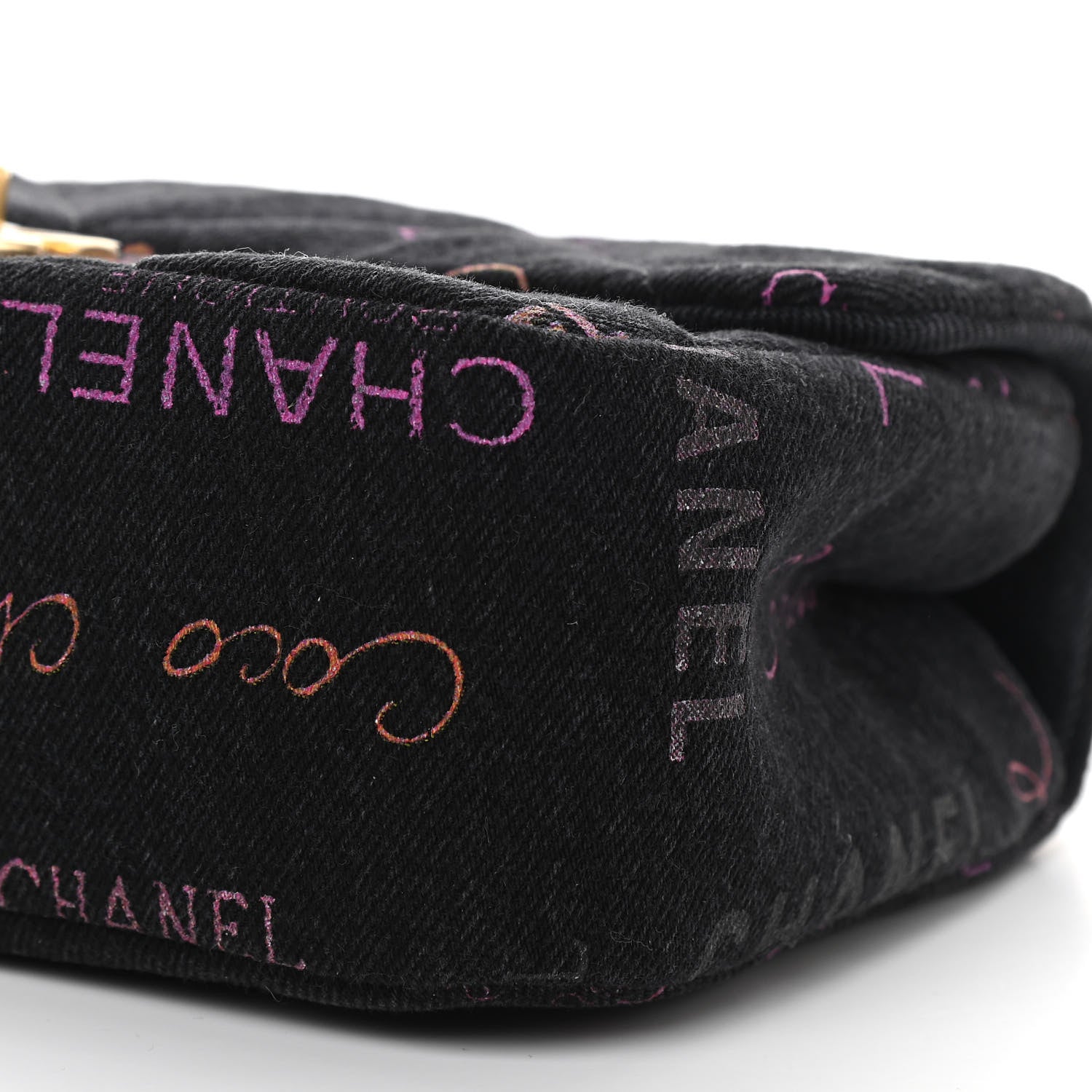 Chanel Denim Quilted Denim Mood Mini Rectangular Flap Black Multicolor 10 of 10