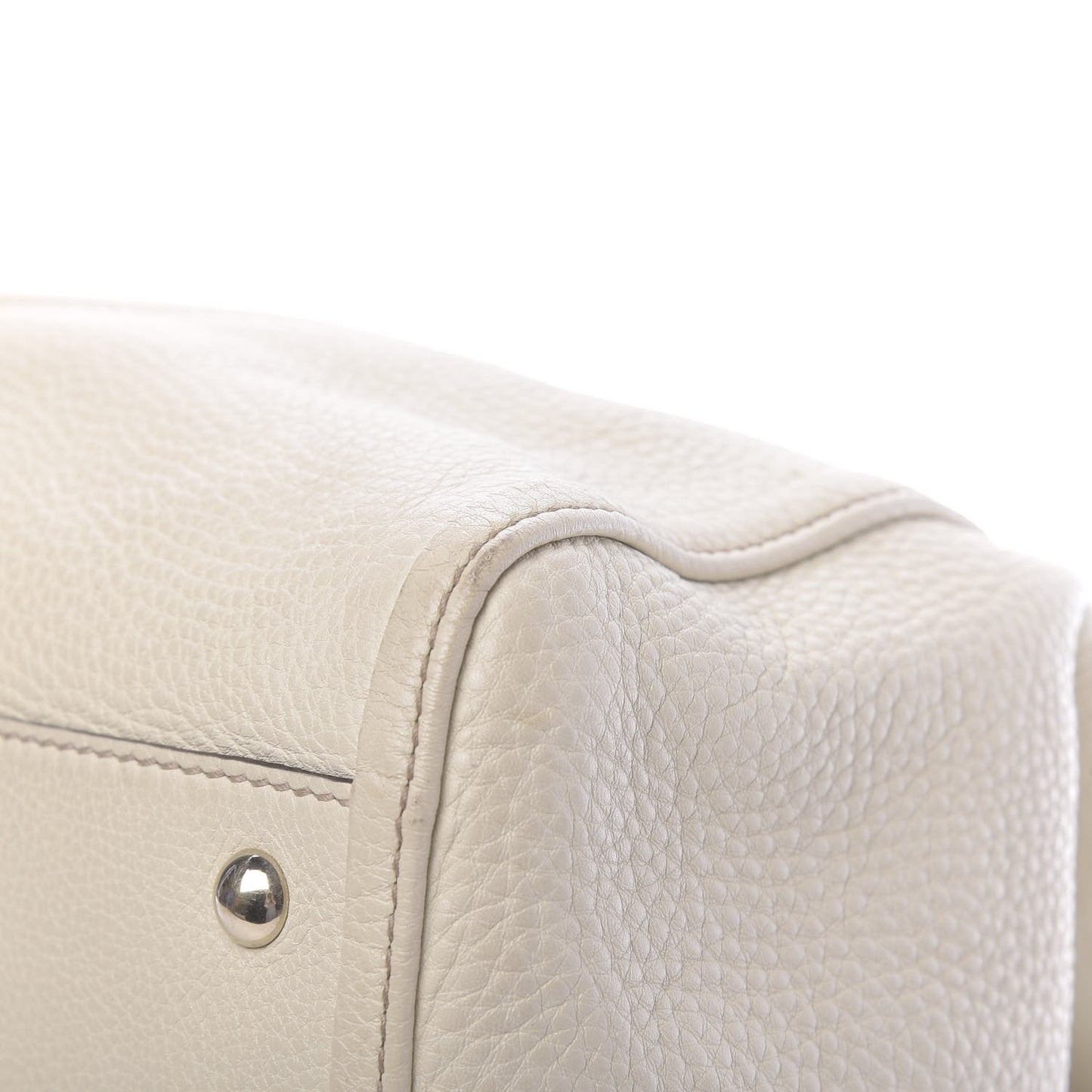 Pebbled Calfskin Medium Soho Shoulder Bag Off White
