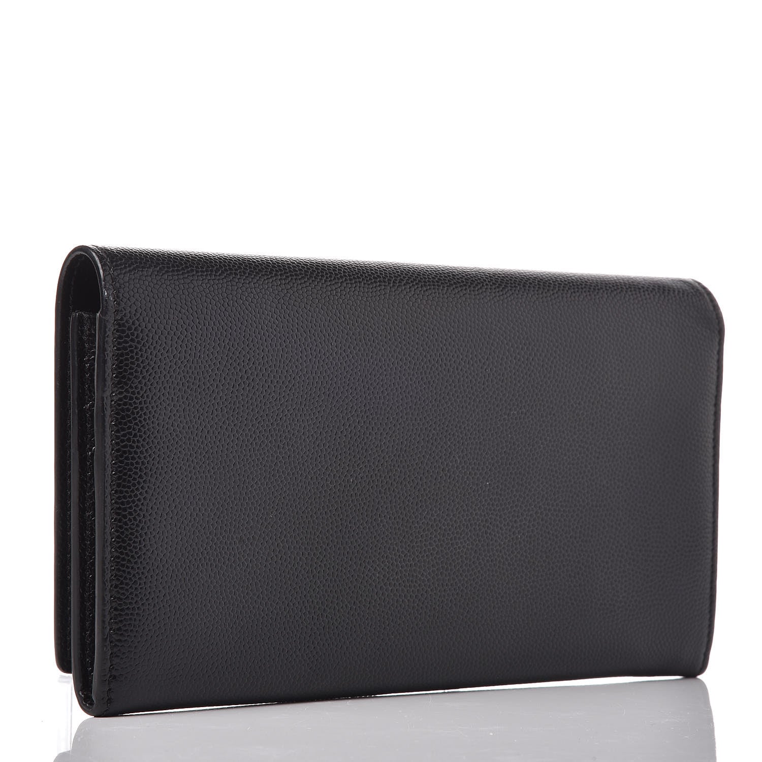 Saint Laurent Grain De Poudre Studded Classic Marquage Flap Wallet Black 3 of 10
