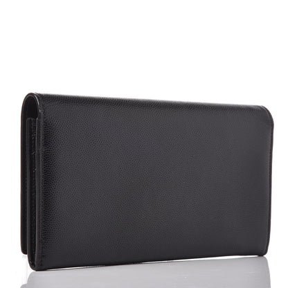 Saint Laurent Grain De Poudre Studded Classic Marquage Flap Wallet Black 3 of 10