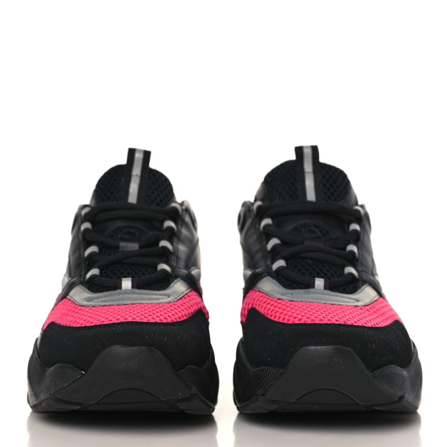Technical Mesh Calfskin Womens B22 Sneakers 40 Black Pink