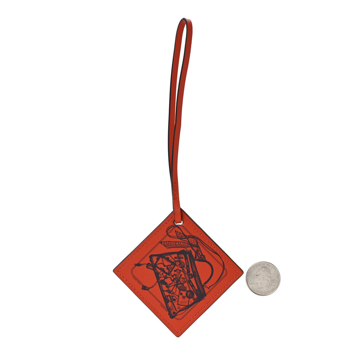 Hermes Swift Please Check in Carre Nano Bag Charm Terre Battue 2 of 4