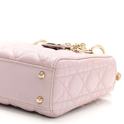 Christian Dior Metallic Lambskin Cannage Mini Lady Dior Lotus 9 of 10
