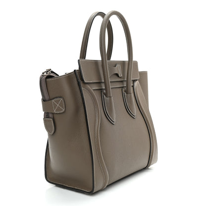 Celine Drummed Calfskin Micro Luggage Souris 3 of 9