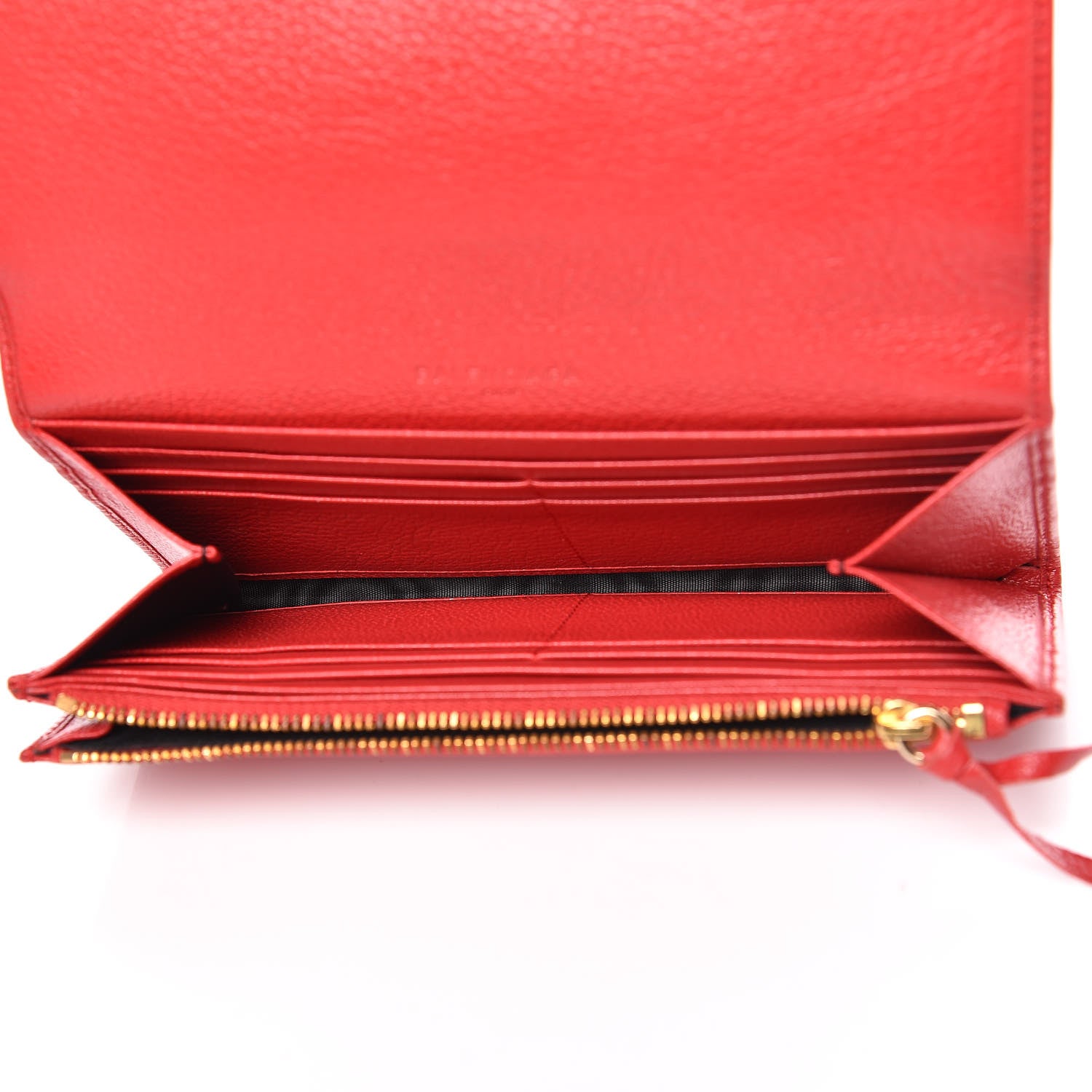 Balenciaga Chevre Gold Metallic Edge Hardware Money Wallet Rouge Grenade 5 of 8