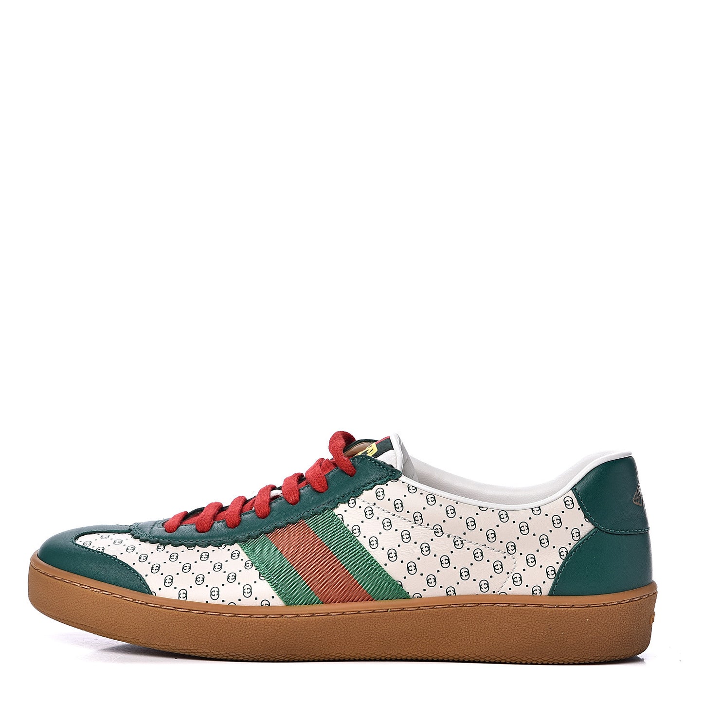 X DAPPER DAN Calfskin Suede GG Micro Monogram G74 Sneakers 39.5 Emerald Mystic White