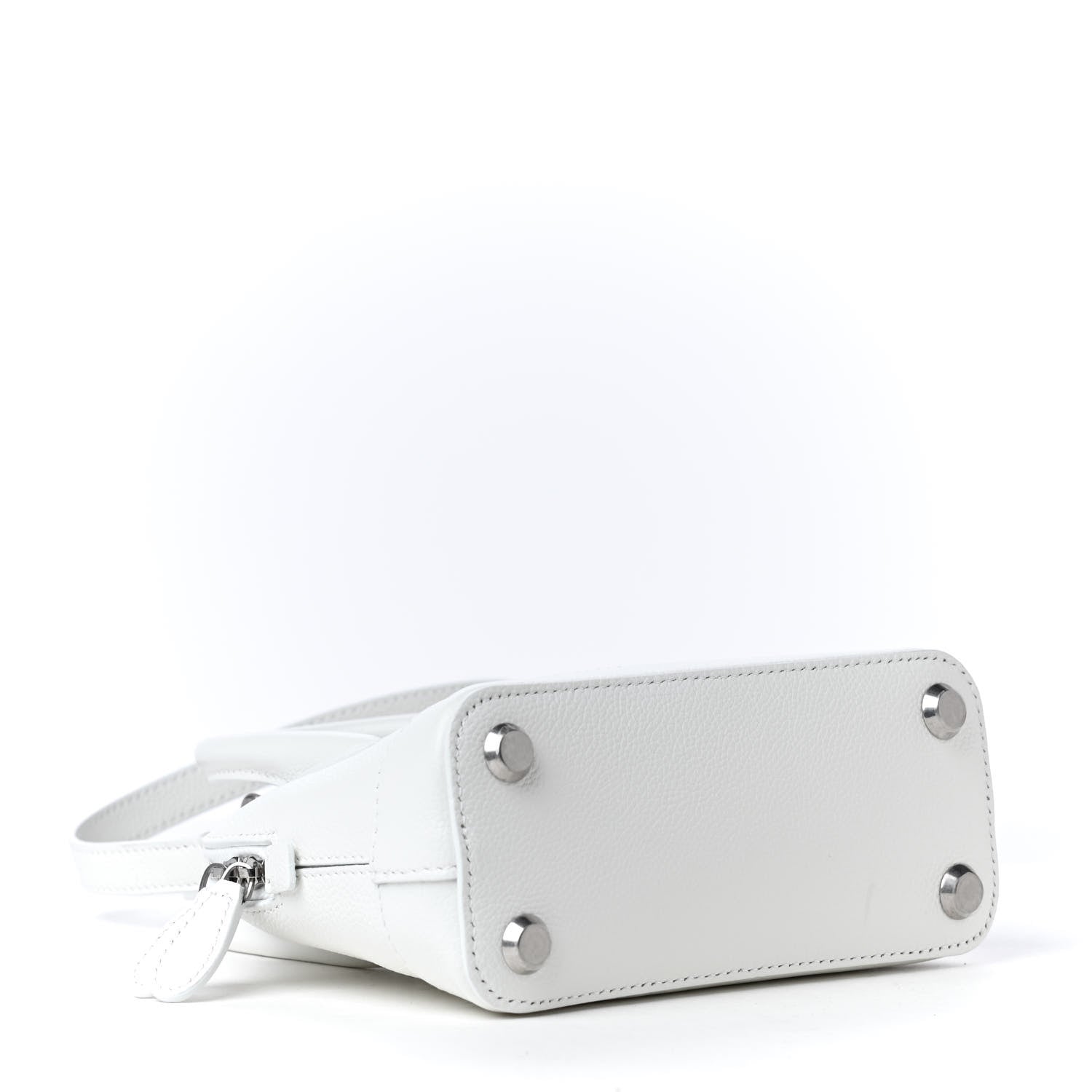 Balenciaga Grained Calfskin XXS Ville Top Handle Bag White Black 3 of 4