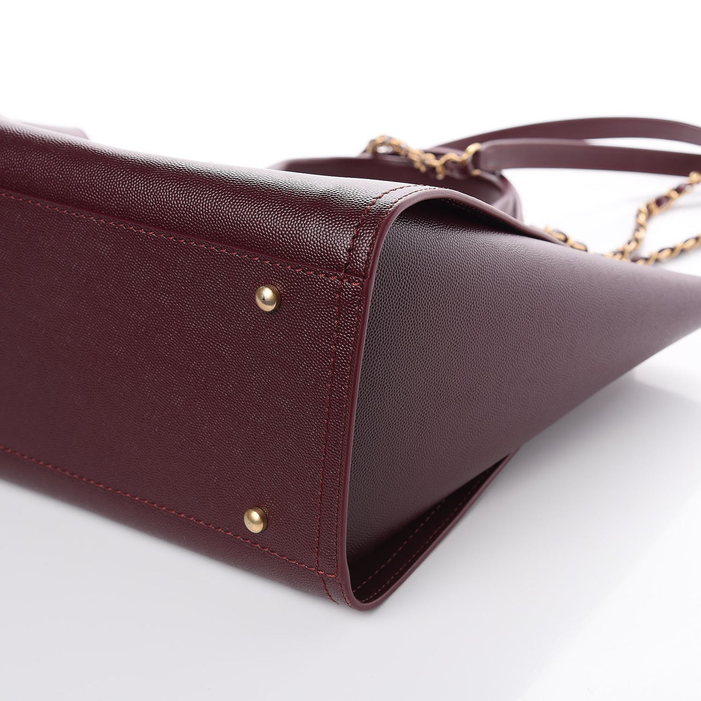 Caviar Small Studded Deauville Tote Burgundy