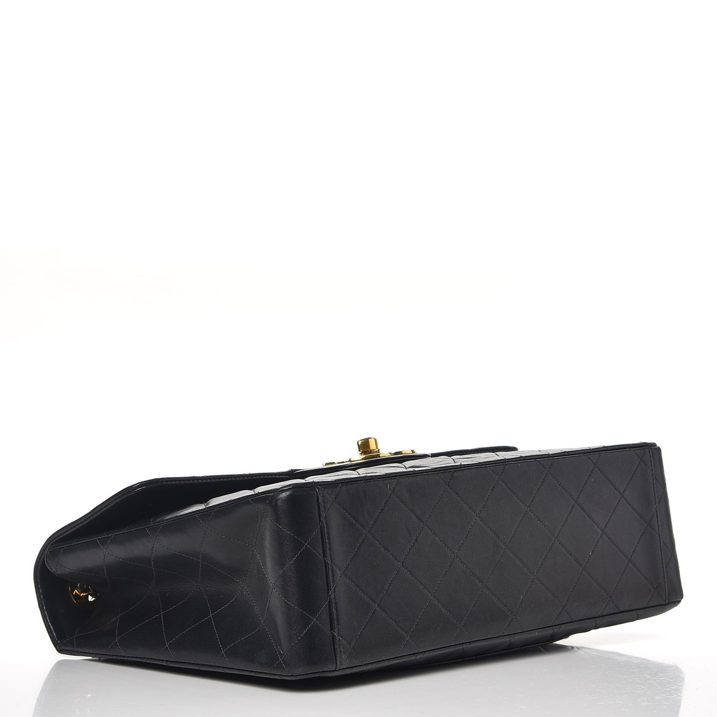 Lambskin Quilted XL Jumbo Single Flap Black