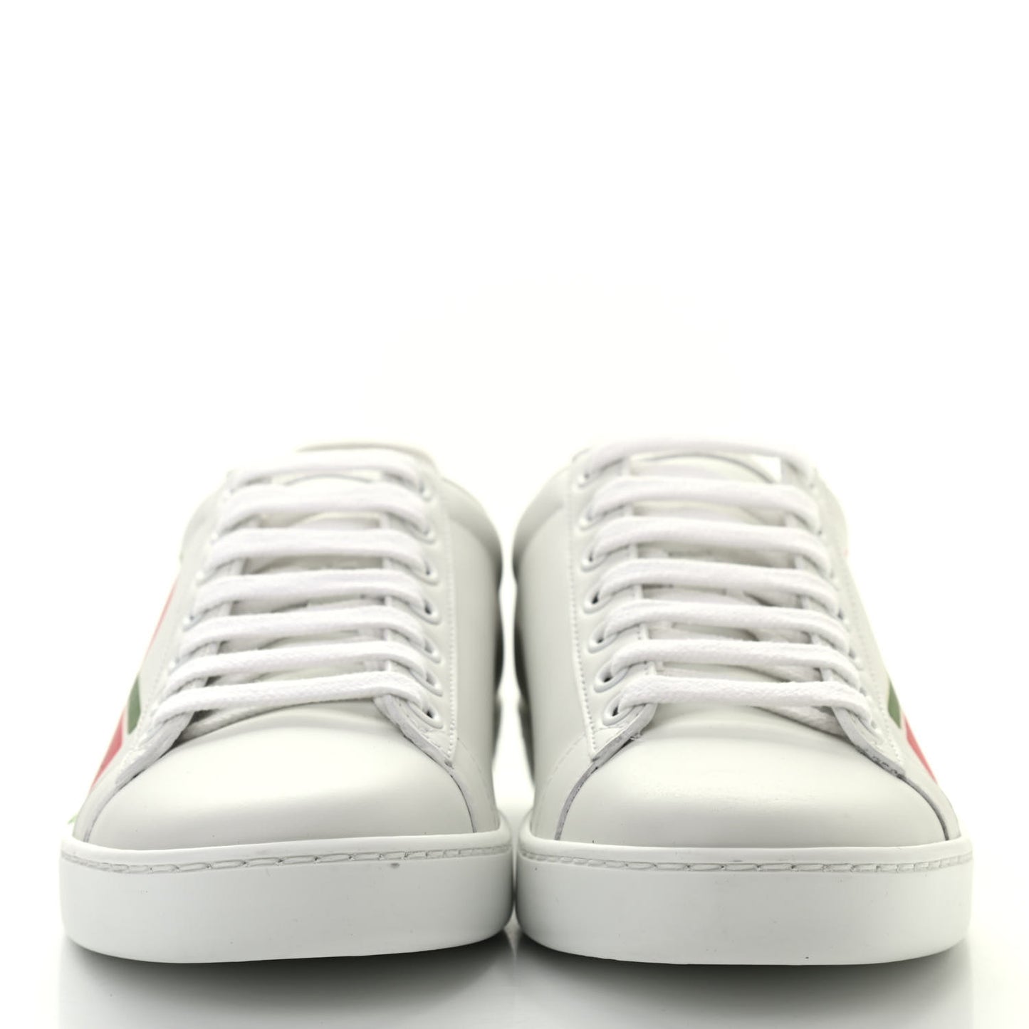 Calfskin Interlocking G Womens New Ace Sneakers 35 White Red Flame Green