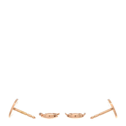Hermes 18K Rose Gold TPM Ex-Libris Stud Earrings 3 of 5