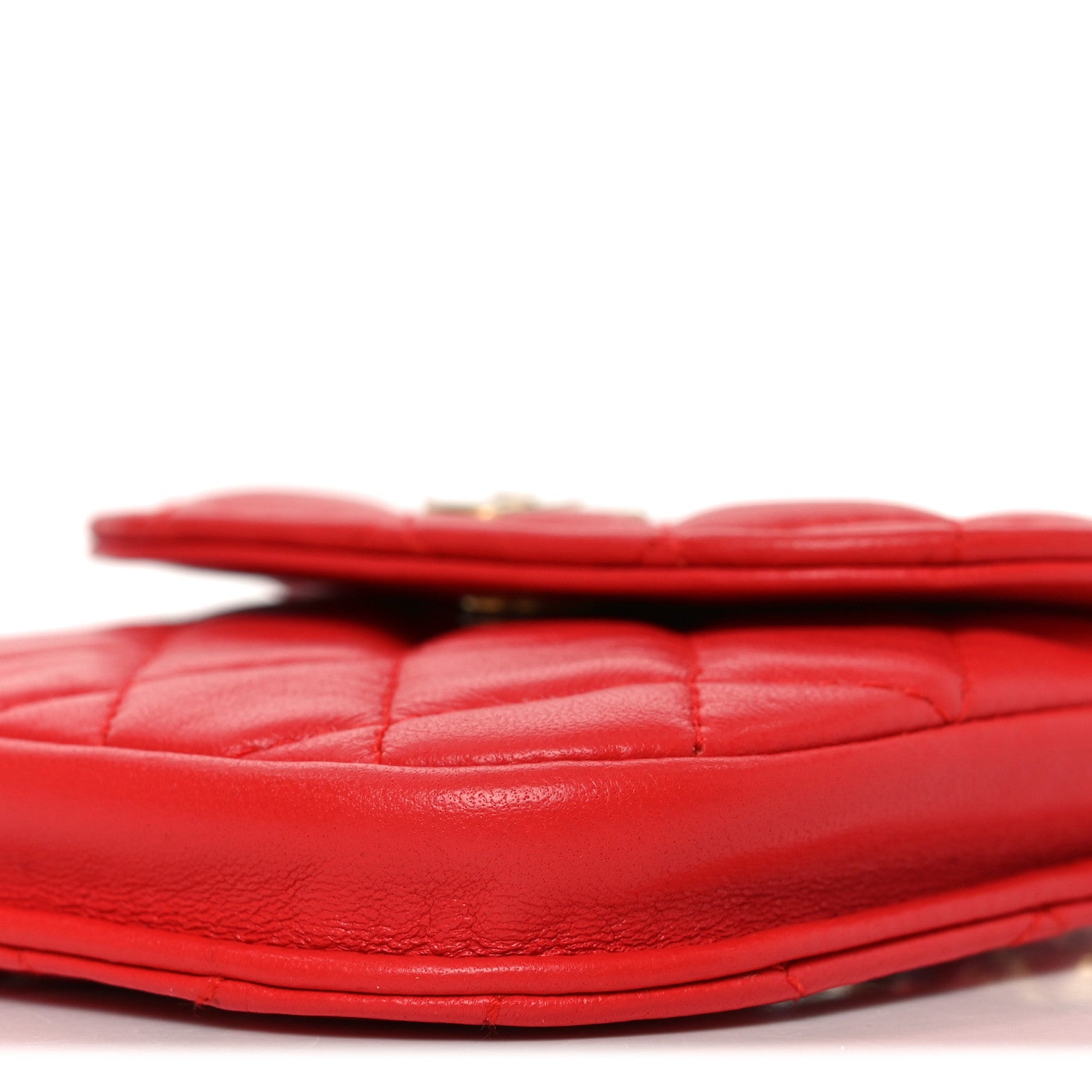 Chanel Lambskin Quilted Pearl Crush Waist Bag Red 10 of 10