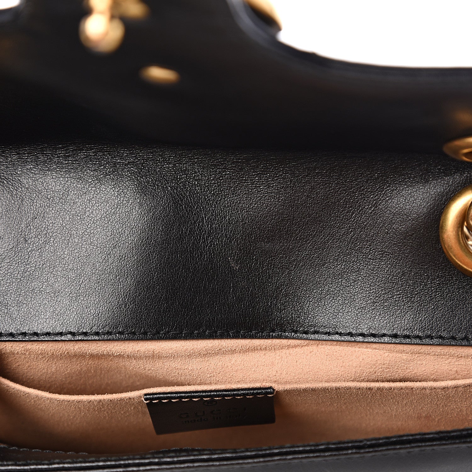 Gucci Calfskin Matelasse Mini GG Marmont Shoulder Bag Black 12 of 18