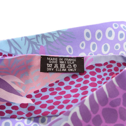 Hermes Silk Under The Waves Twilly Framboise Parme Rouge 3 of 5