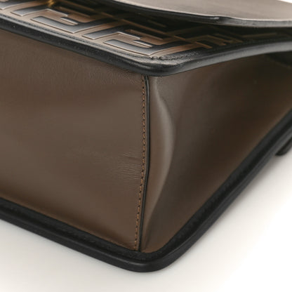 Fendi Vitello Century F is Fendi Bi-Color FF 1974 Embossed Kan I Shoulder Bag Maya Black 8 of 9
