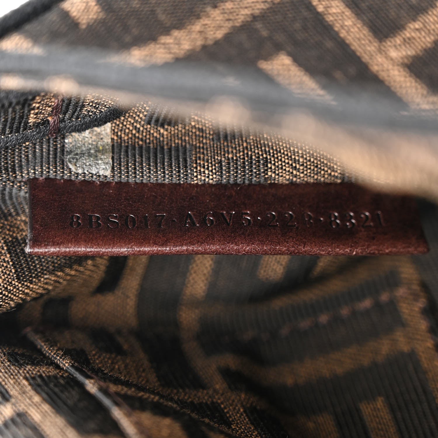 Fendi Fabric Jacquard FF 1974 Mini Baguette Tobacco Moro Black 7 of 10