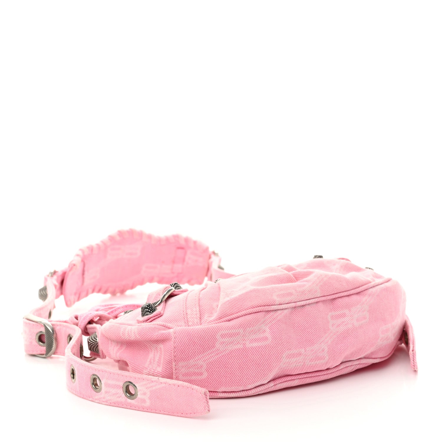 Balenciaga Denim BB Monogram Le Cagole Shoulder Bag XS Pink 5 of 13