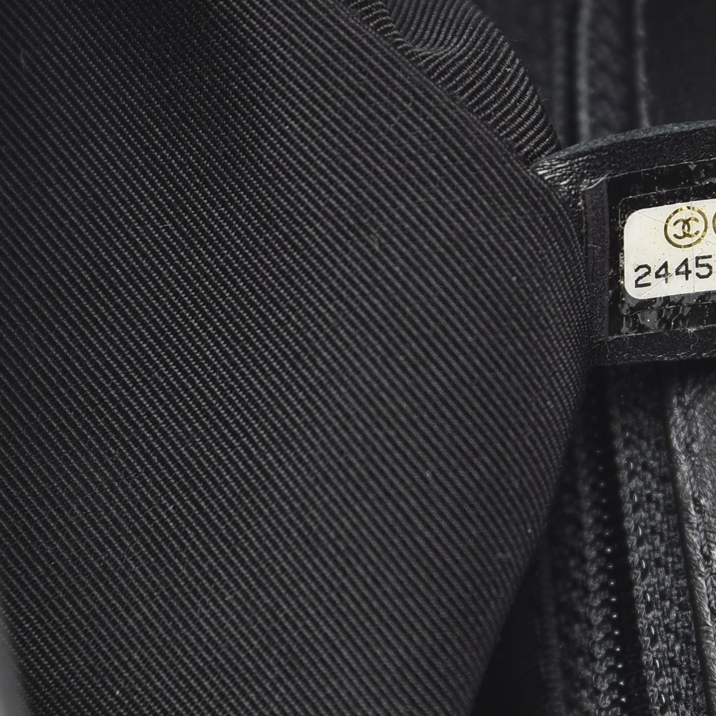 Calfskin Chevron Quilted Top Handle Flap Black