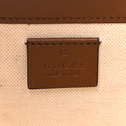 Gucci GG Supreme Monogram Azalea Calfskin Mini Horsebit 1955 Foldover Top Handle Bag Beige Ebony Brown Sugar 6 of 11