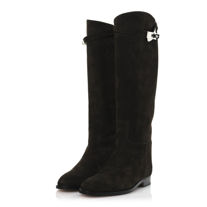 Hermes Suede Kelly Jumping Boots 35.5 Ecorce 4 of 11