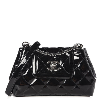 Chanel Patent Quilted Coco Shine Small Accordion Flap Black 1 of 10
