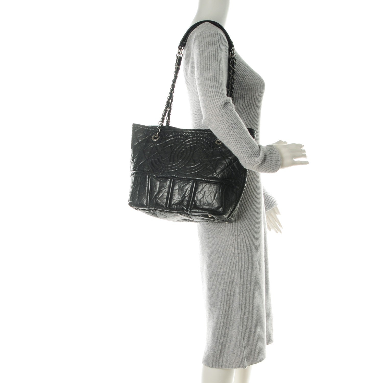 Chanel Calfskin Small Shopping In Moscow Tote Black 2 of 7