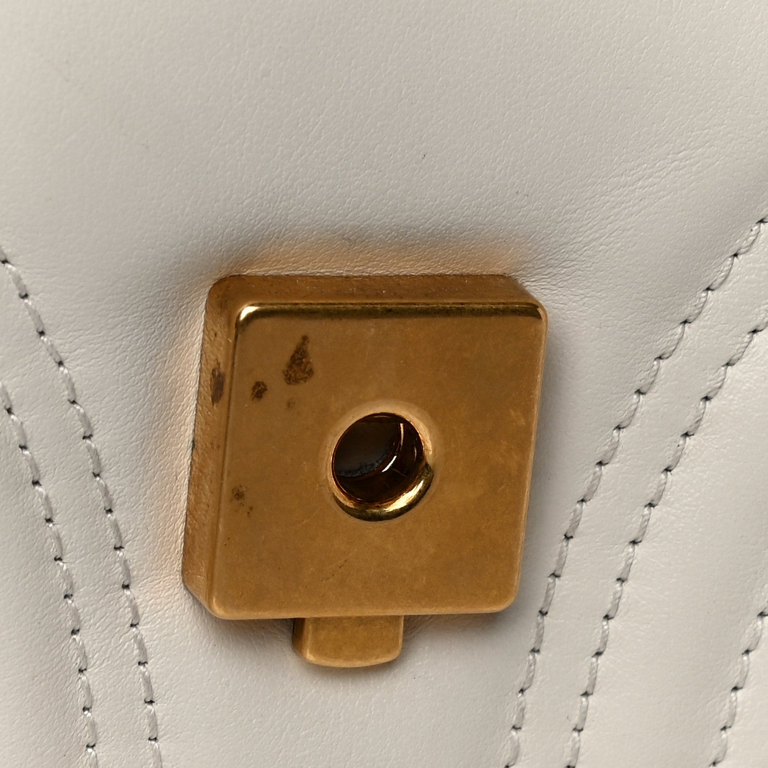 Gucci Calfskin Matelasse Mini GG Marmont Shoulder Bag White 13 of 21