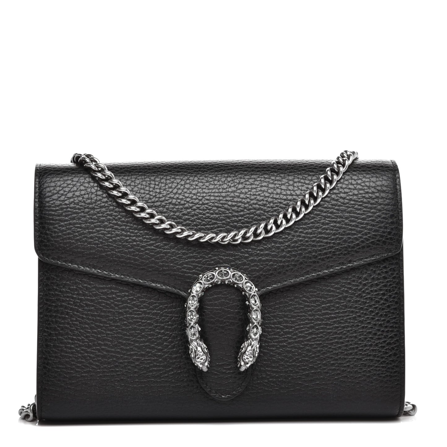Calfskin Mini Dionysus Chain Wallet Black