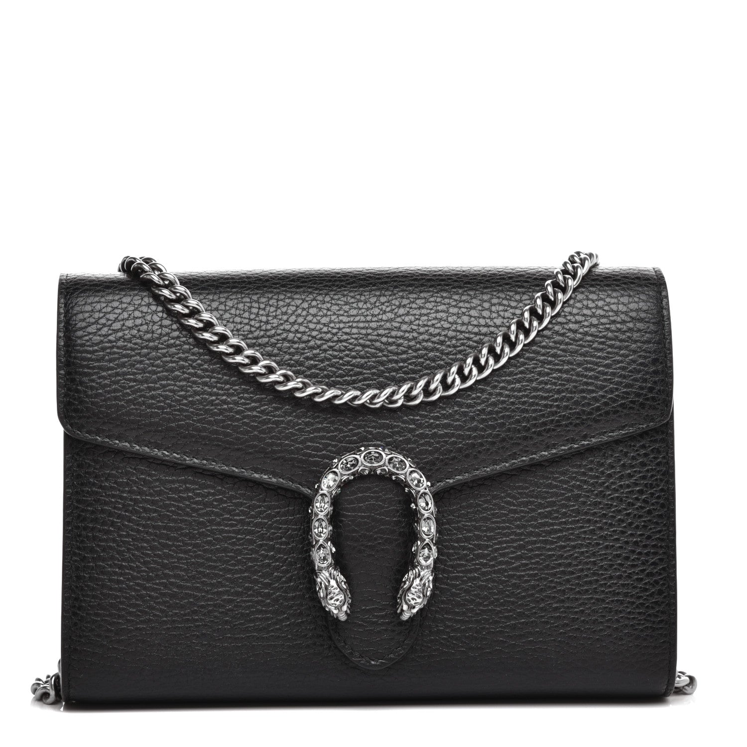 Gucci Calfskin Mini Dionysus Chain Wallet Black 1 of 11