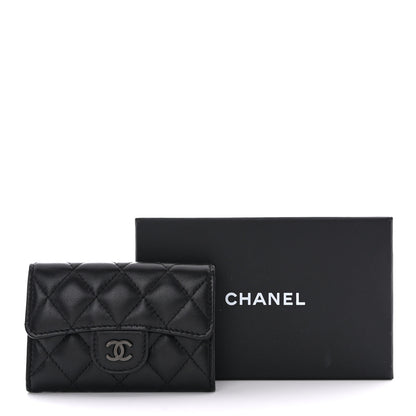Chanel Lambskin Quilted Flap Card Holder Wallet So Black 11 of 11