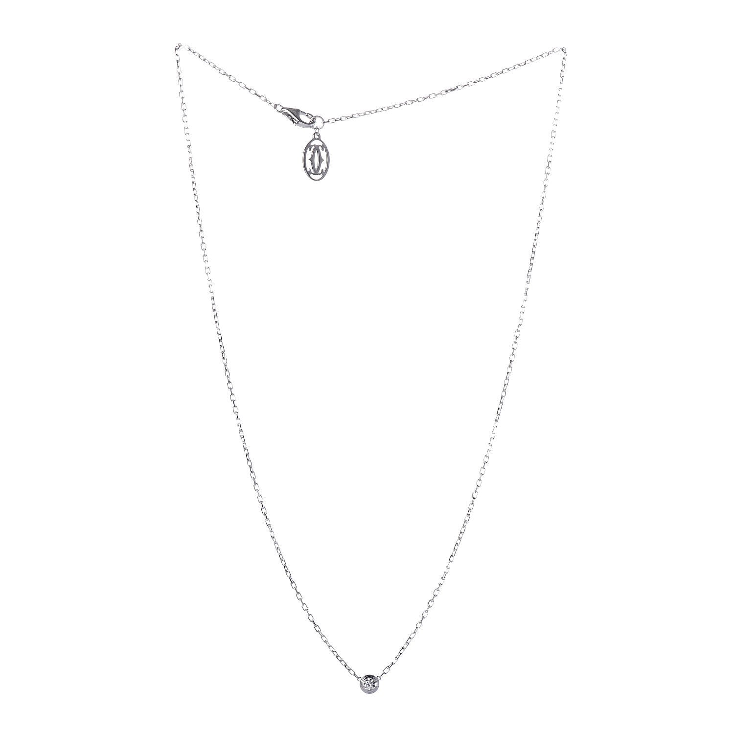 Cartier 18K White Gold Diamond SM D'Amour Pendant Necklace 3 of 6