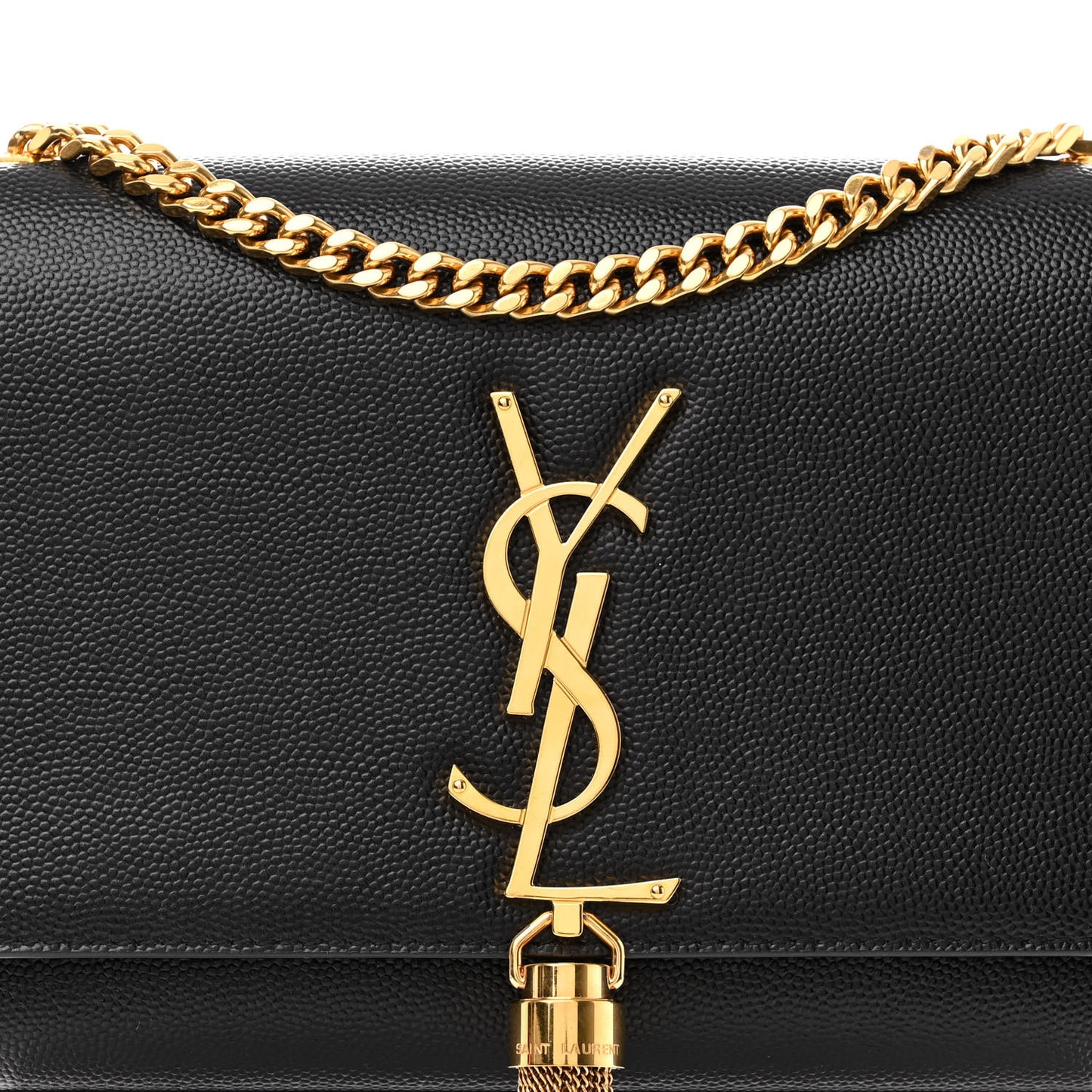 Grain De Poudre Small Classic Monogram Kate Tassel Satchel Black