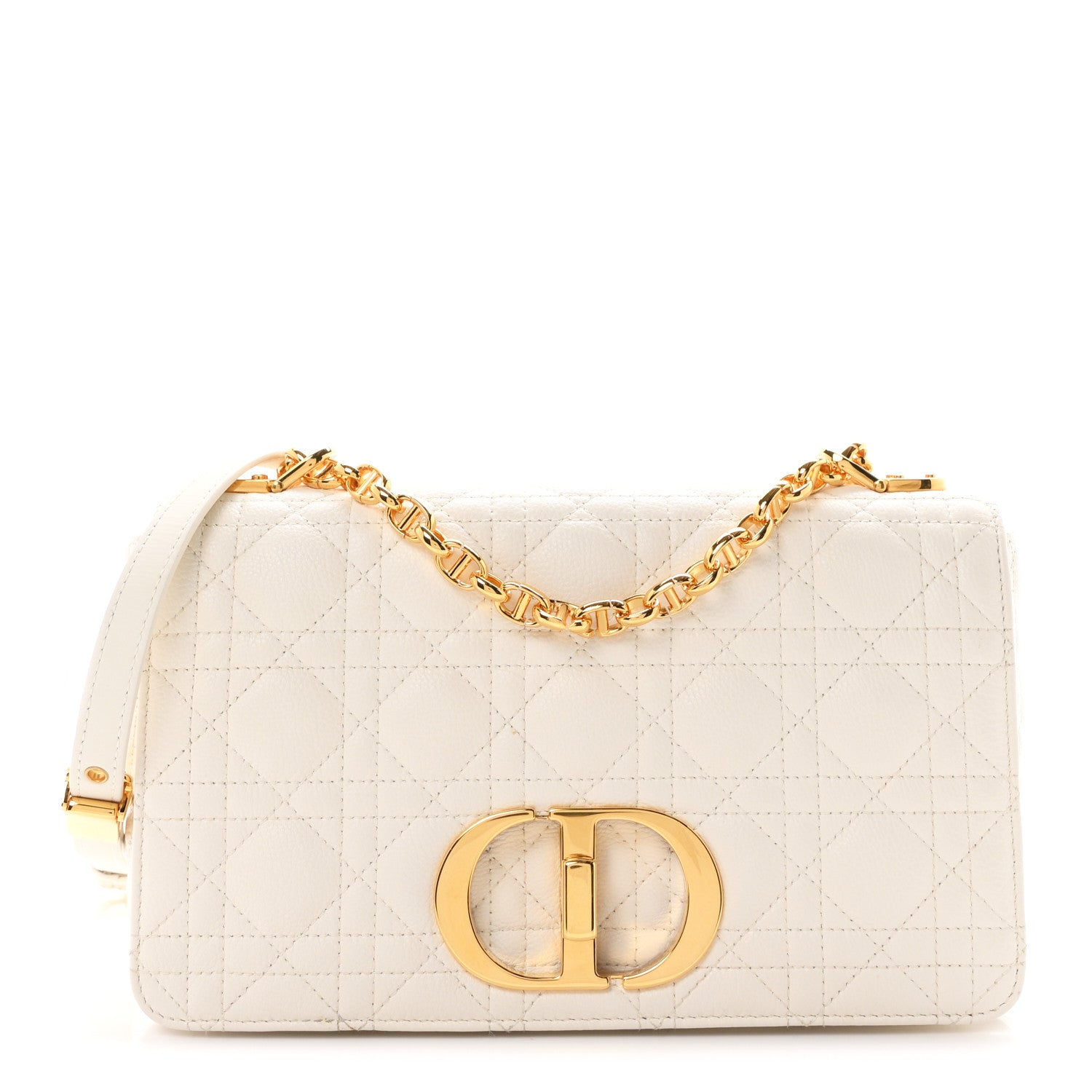 Christian Dior Supple Calfskin Cannage Medium Caro Bag Ivory 1 of 11