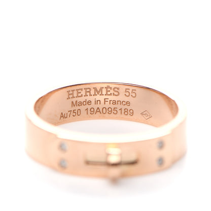 Hermes 18K Rose Gold Diamond PM Kelly Ring 55 7.25 4 of 5