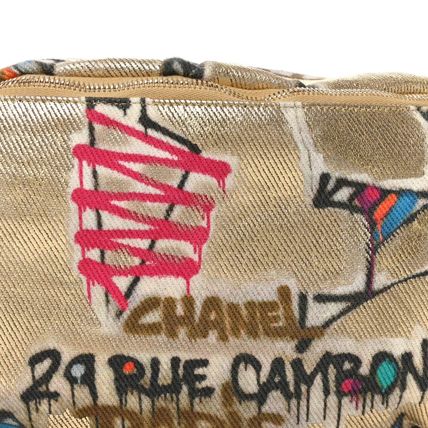 Graffiti Printed Canvas Street Spirit Waist Belt Bag Multicolor