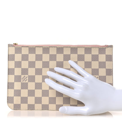 Louis Vuitton Damier Azur Neverfull MM GM Pochette Rose Ballerine 2 of 8