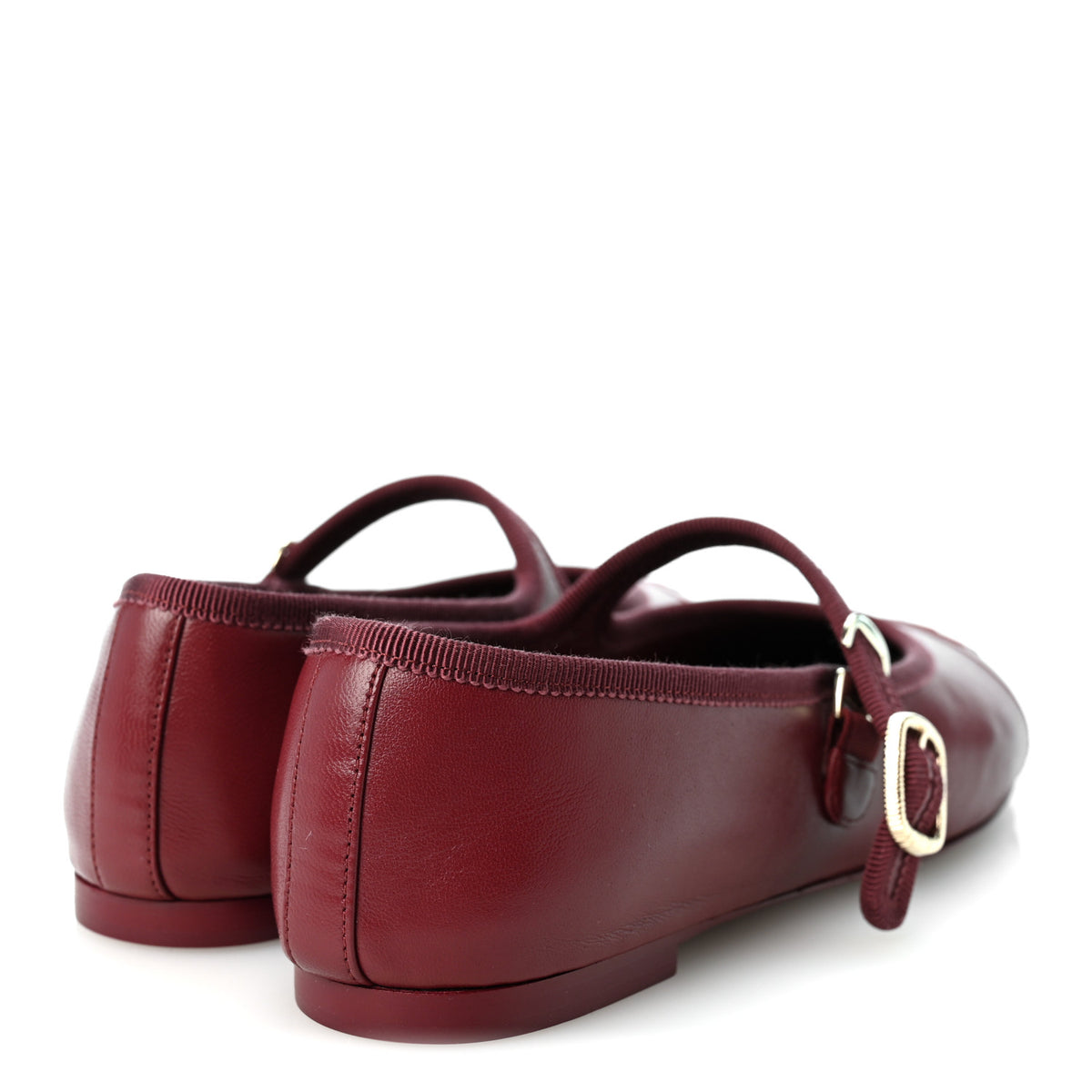 Chanel Lambskin Mary Jane Flats 36.5 Burgundy 5 of 9