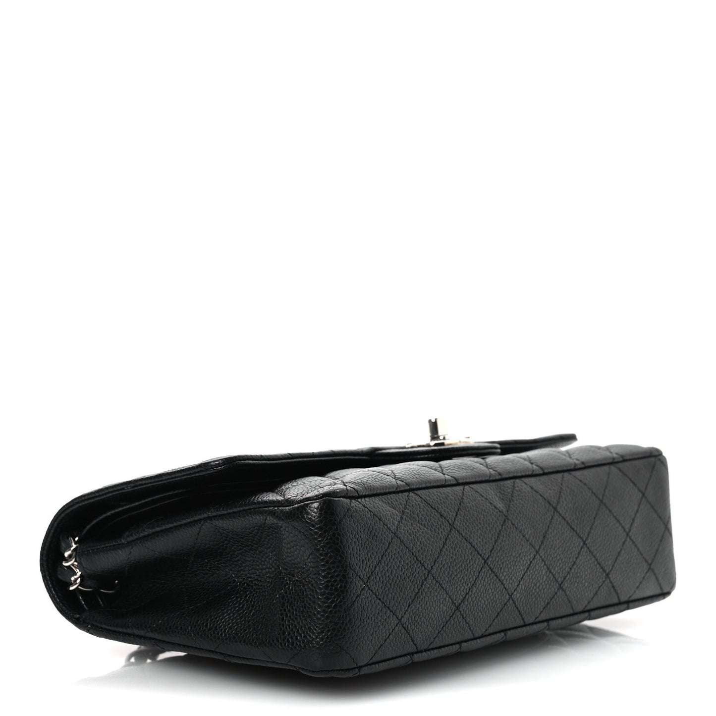 Caviar Quilted Medium Double Flap Black
