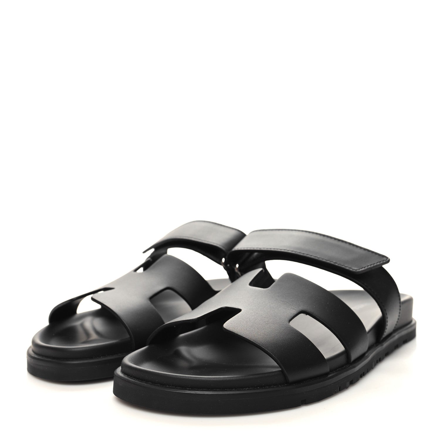 Hermes Calfskin Womens Chypre Sandals 39 Black 3 of 9