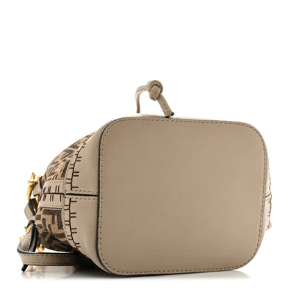 Fendi Suede Vitello Grace F is Fendi Micro FF Mini Mon Tresor Bucket Bag Nude Spring Maya 4 of 15