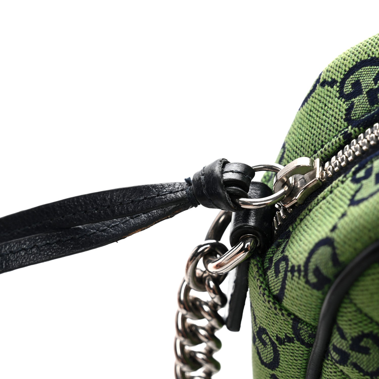 Gucci Monogram Multicolor Matelasse Diagonal Small GG Marmont Chain Shoulder Bag Green Blue 12 of 12