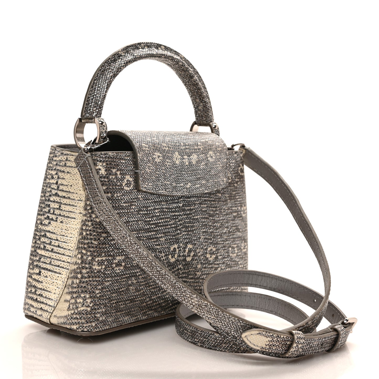 Lizard Mini Capucines Argento